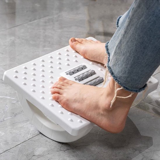 Repose pieds bureau ergonomique surface antidérapante 3 rouleaux pieds nus chaussettes confort bureau