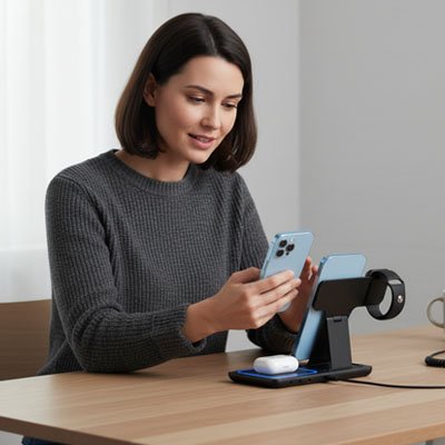 Station de charge vue de dos