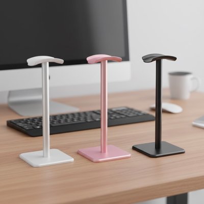 Support casque les 3 couleurs ensemble blanc, rose, noir - Mon univers Tecno