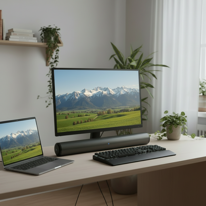 Barre de son pour PC Audio Immersive bureau moderne sous écran portable - Mon Univers Tecno