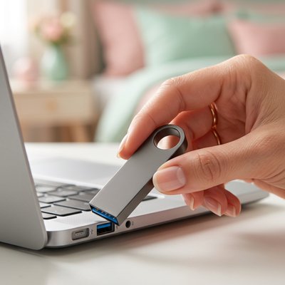 Clé usb 1to​ vue d'insertion