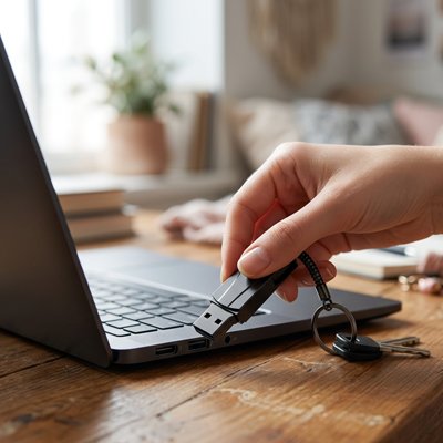 Clé usb 1to​ vu d'insertion de la clé sur portable