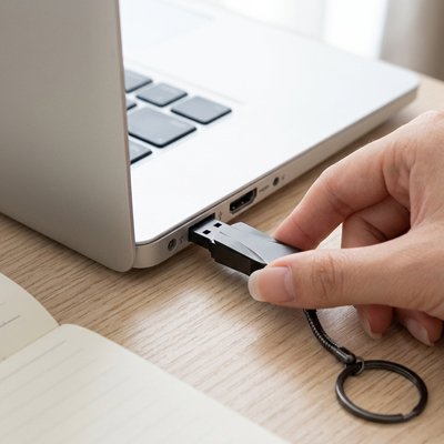 Clé usb 1to​ vue de l'insertion 