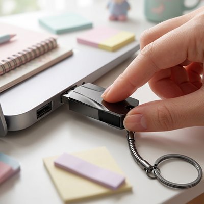 Clé usb 1to​ sur le côté du portable