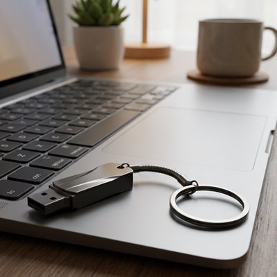 Clé usb 1to​ noir vu de face