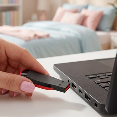 Clé usb 64 go​ vu d'insertion de gauche