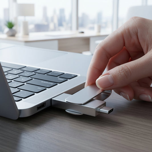 Clé USB 64 Go double connectique USB-A USB-C présentation - Mon Univers Tecno
