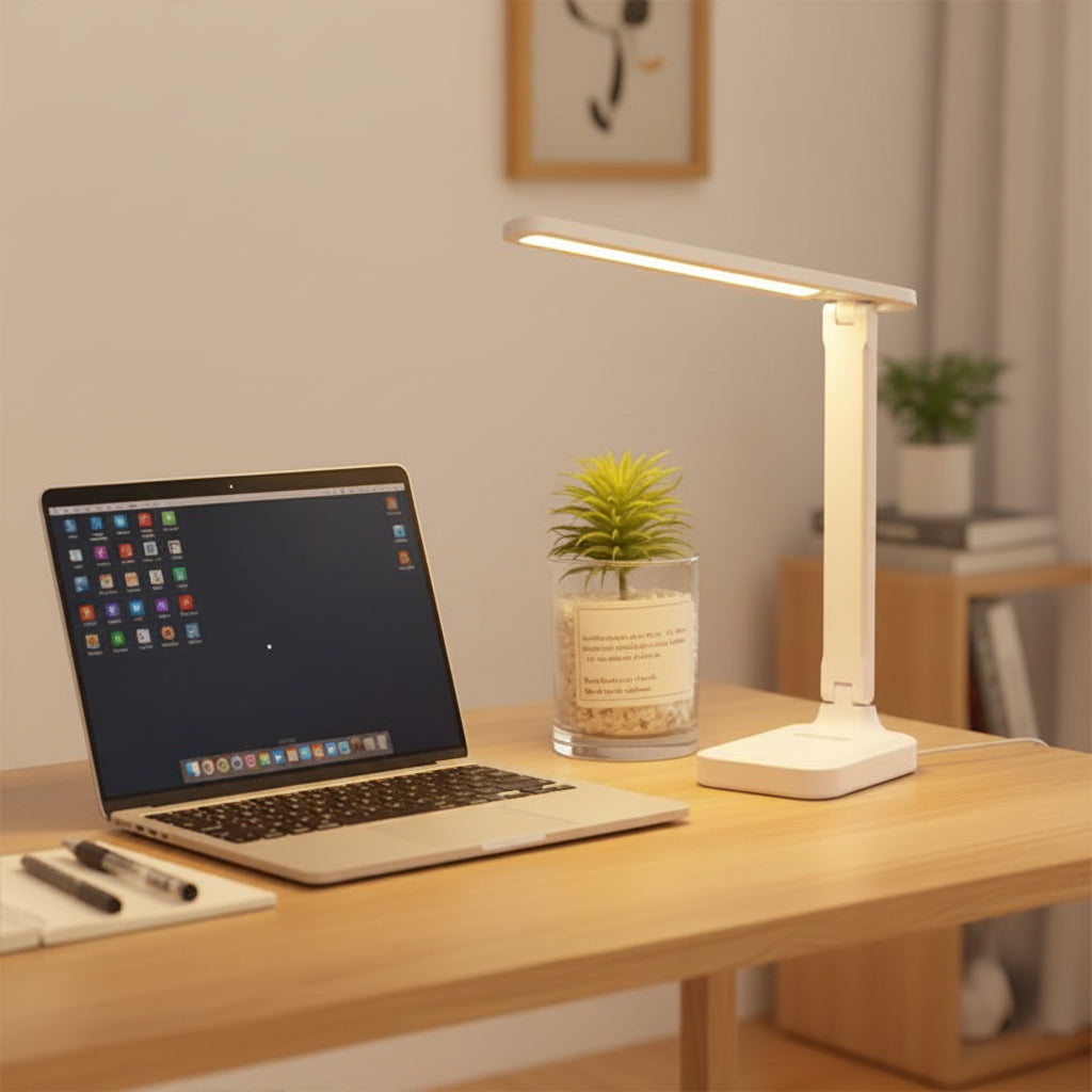 Lampe de bureau blanche moderne sur table - Mon Univers Tecno