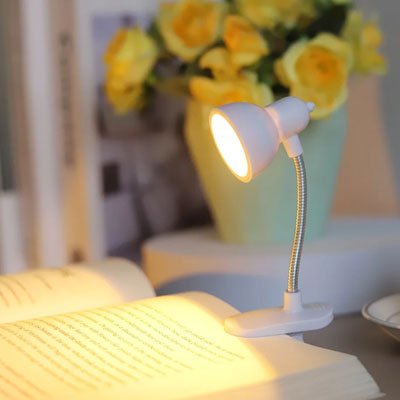 Lampe de lecture blanche attaché a un livre - Mon Univers Tecno