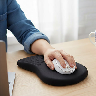 Tapis de souris ergonomique main utilisant tapis de souris sur bureau - Mon Univers Tecno