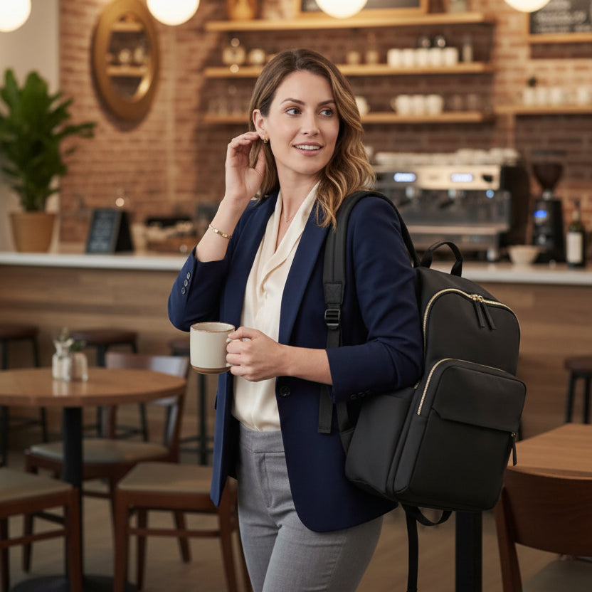 Sac à dos ordinateur femme noir élégant - Mon univers Tecno