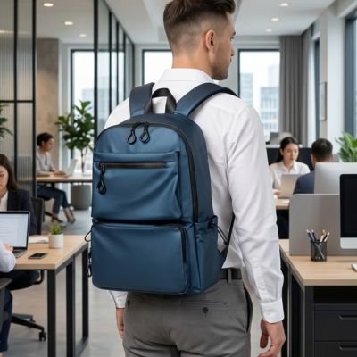 Sac a dos ordinateur portable bleu compartiments rembourrés