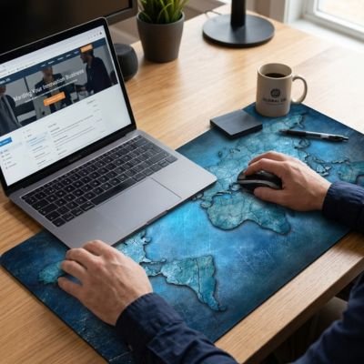 Sous main bureau élégant protecteur carte du monde vue de dessus - Mon Univers Tecno
