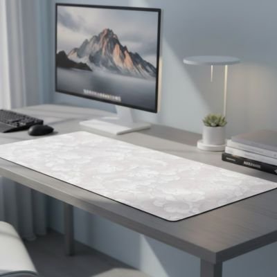 Sous main bureau blanc seul sur table - Mon Univers Tecno