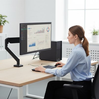 Support ecran PC cable intégré