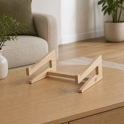 Support ordinateur portable en bois table - Mon Univers Tecno