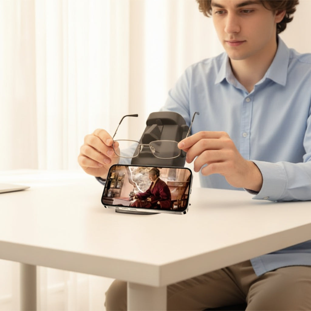 Support telephone lunette combiné rangement pratique