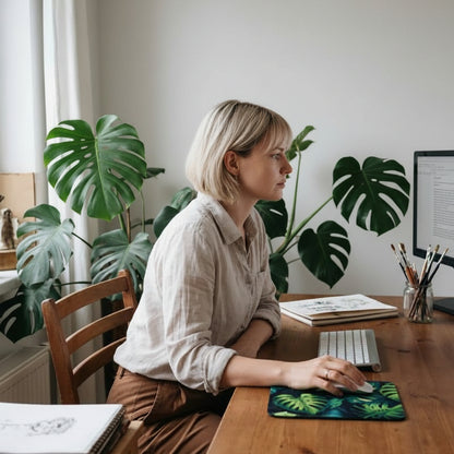 Tapis de souris optimisé femme a la maison détente